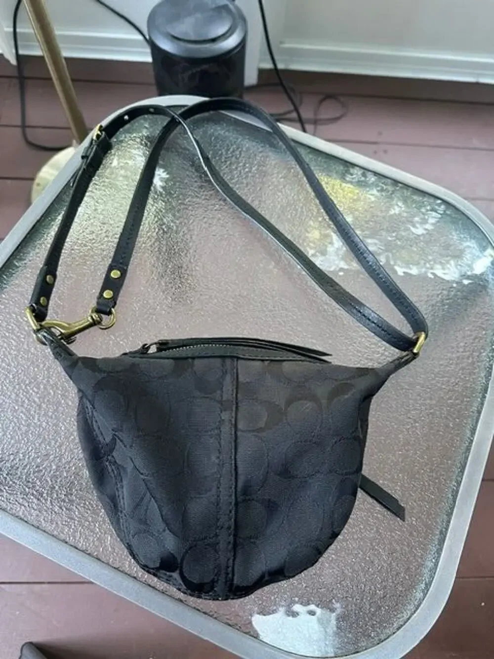 Coach Y2K Signature C Black Mini Crossbody Bag EUC